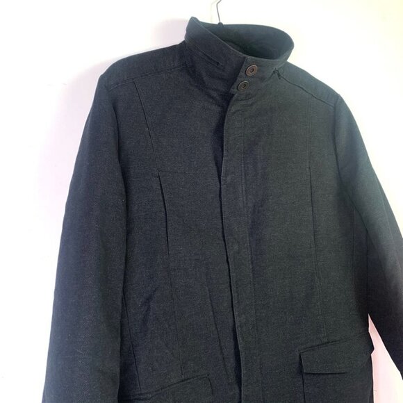 MEXX men coat in dark grey mid length long sleeve front zipper size 44 - Picture 3 of 16